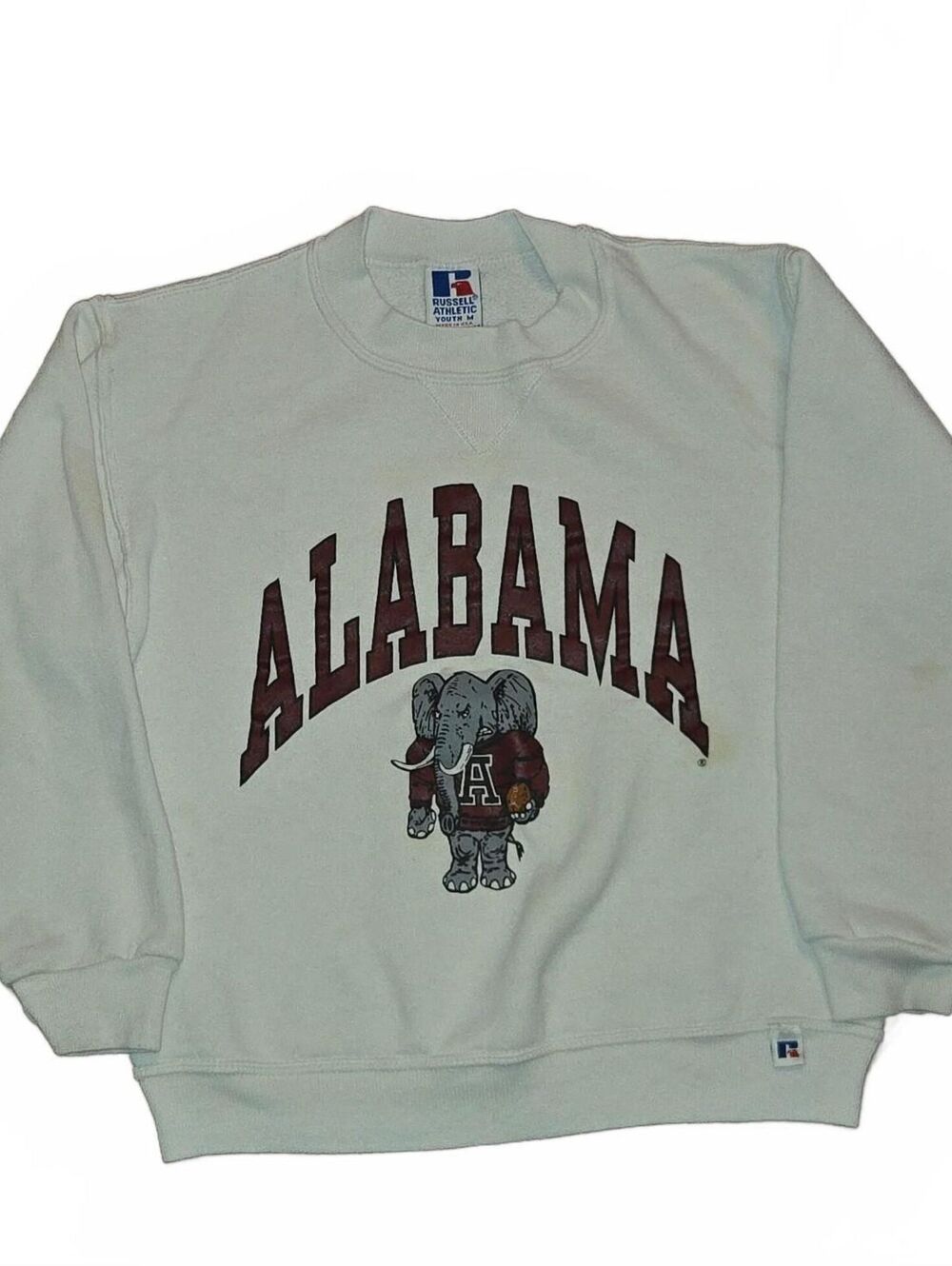 Vtg 90s Alabama Crimson Tide Crewneck Sweatshirt Russell Athletic Kids Youth M